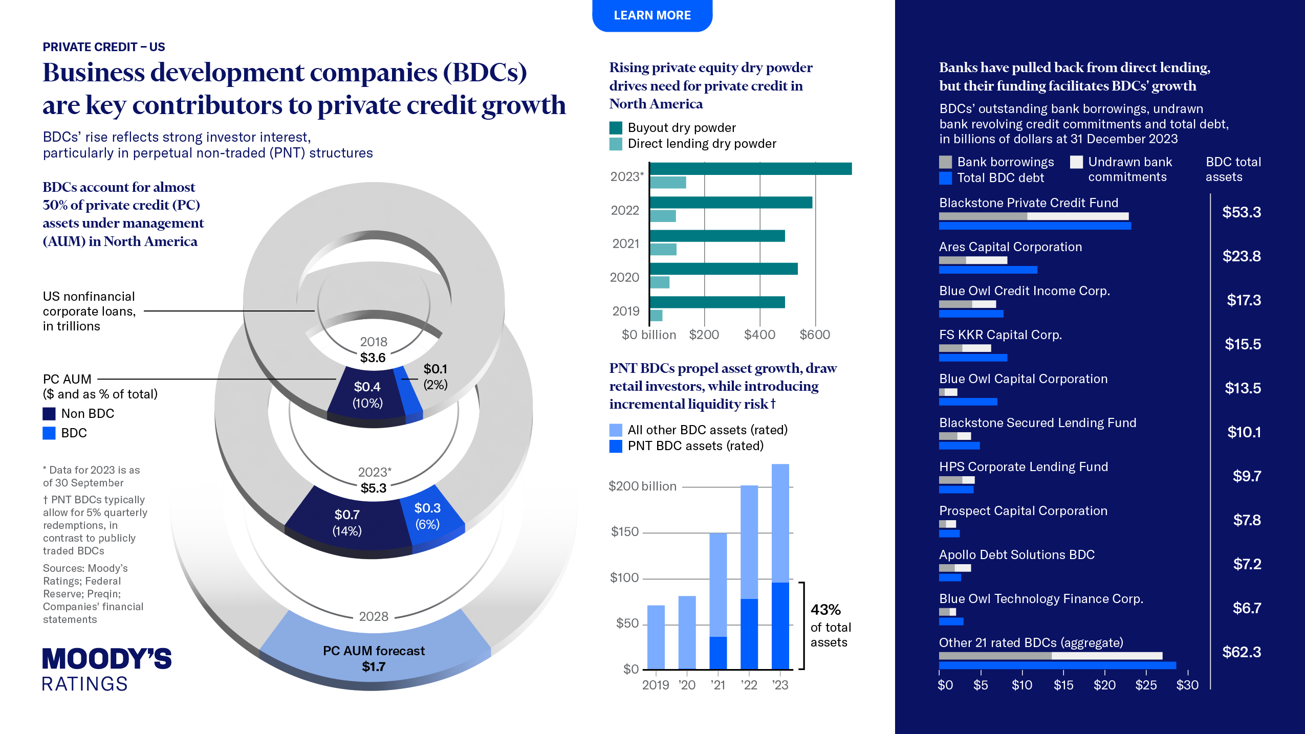 Business development companies (BDCs) are key contributors to private credit growth