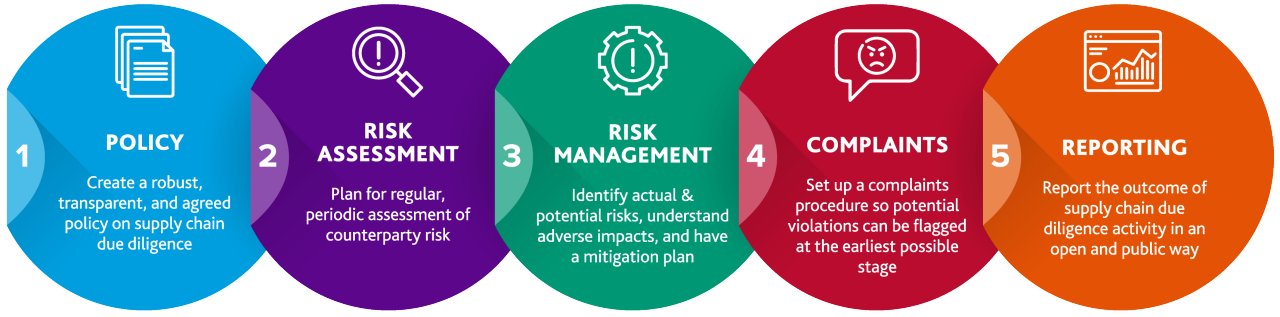 Five steps in supply chain due diligence